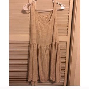 Urban Outfitters Tan/White Gingham Babydoll Dress